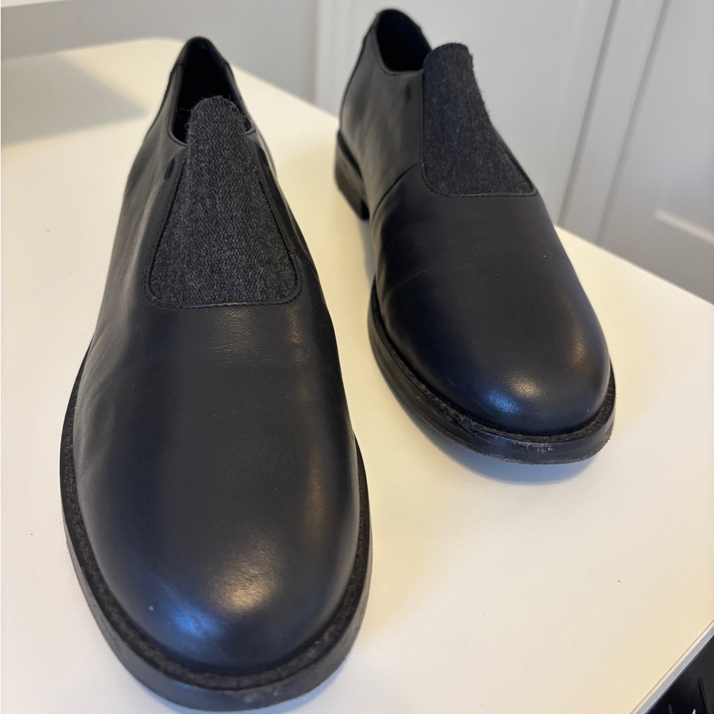 Eileen Fisher Black Leather Slip-On Shoes